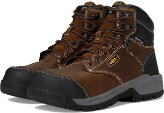 Keen Evanston 6 Composite Toe Waterproof Internal Met Guard Womens Work Boots Bison/Black : 9.5 B - Medium, Leather