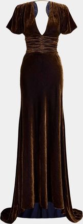 Ralph Lauren Collection Charisse Changeant Velvet Evening Dress
