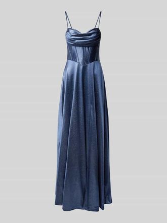 Mascara Abendkleid mit Herz-Ausschnitt in Blau, Gr&ouml;&szlig;e 40