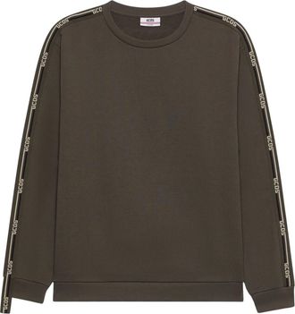 GCDS Logo Tape Crewneck - Heren - Sweatshirts - Groen - XL - Katoen - Hoodies & sweatvesten