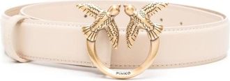 Pinko Love Birds Riem - Dames - Riemen - Beige - XS - Leer - Accessoires
