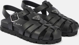 Prada Logo fisherman sandals