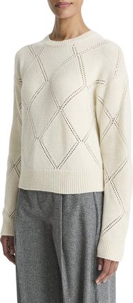 Vince Textured Argyle Wool Sweater