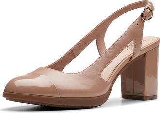 Clarks Womens Bayla Joy Pump, Beige Leather, 5.5 UK