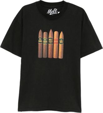 Melt T-shirt met print - Zwart