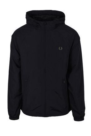 Fred Perry Mens Hooded Shell Jacket Black Cotton - Size X-Large