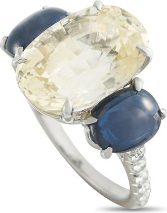 Luxury Bazaar Platinum 0.45ct Diamond and Sapphire Ring MF28-051826