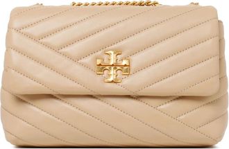 Tory Burch Kira Small Shoulder Bag - Dames - Schoudertassen - Beige - ONE Size - Katoen - Tassen