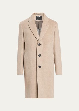 Ermenegildo Zegna Mens Cashmere Single-Breasted Overcoat