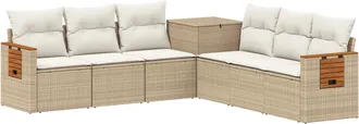 vidaXL Juego De Sof&aacute; 7 Uds. Beige Y Blanco Crema Vidaxl