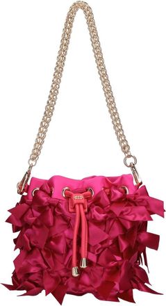 La Carrie Night Edition Strikjes Satijnen Tas - Dames - Schoudertassen - Roze - ONE Size - Satijn - Tassen