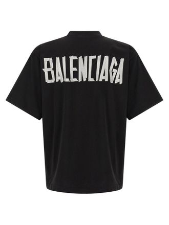 Balenciaga BB Logo Glitter Tape T-Shirt - Black