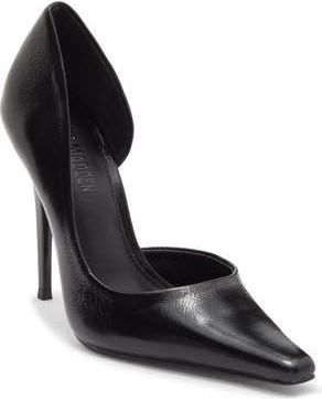 Steve Madden Elegant Pointed Toe dOrsay Pump in Black Leather at Nordstrom Rack, Size 9.5