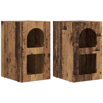 vidaXL Bedside Table 2 pcs Old Wood 29.5 x 35 x 50 cm Engineered Wood vidaXL