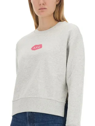 A.P.C. Logo-Embroidered Cotton Sweatshirt - Gray