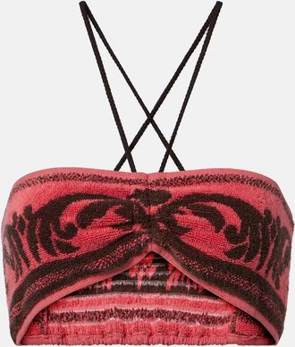 Valentino Cotton terry jacquard bra top