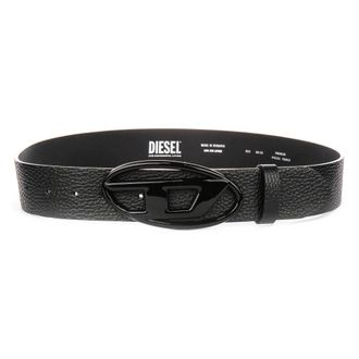 Diesel B-1Dr Leather Belt - male - Diesel - Belts - Black - 100 CM - Accessories