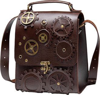 Generic Leather Bag - PU Leather Adjustable Sling Bag, Portable Shoulder with Two Compartments, Convenient Storage for Tablet Wallet Keys Power Bank | for Tra