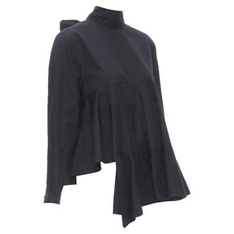 Comme Des Gar&ccedil;ons Comme des Garcons asymmetric tiered flared tie back shirt