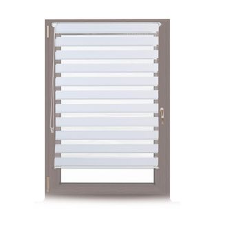 Relaxdays Relaxdays - 4 Estores Dobles De Sujeci&oacute;n Fija, Sin Perforaciones De Tela Blanco 96x156 Cm, Blanco