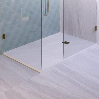 Marcel Breuer Asteroid Douchebak 100x180 incl. antislip en antibacterieel mineraalmarmer mat wit