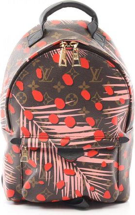 Louis Vuitton Brown Monogram Pink Red Color Coated Canvas Leather Backpack (Pre-Owned)