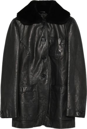 Romeo Gigli 1997-1998 jack met bontkraag - Zwart