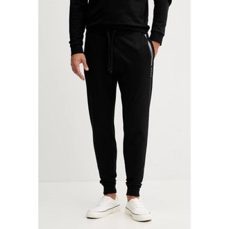 HUGO BOSS Mens Authentic Cotton Terry Tracksuit Pants, Black