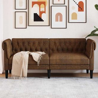 vidaXL Vidaxl - Sof&aacute; Chesterfield De 2 Plazas Tela Marr&oacute;n
