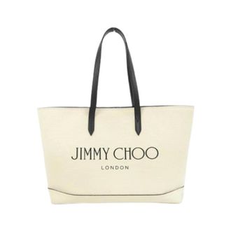 Jimmy Choo London Pre-owned Tote Bags, female, Beige, Size: ONE SIZE Pre-owned Canvas Tote Bag