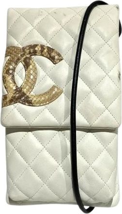 Chanel Pre-owned Cross Body Bags, female, White, Size: ONE SIZE Pre-owned Cambon Line Lambskin Shoulder Bag
