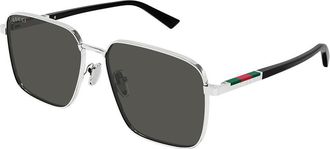 Gucci GG1965SK Asian Fit 001 Mens Sunglasses Silver Size 60