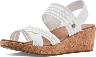 Skechers Arch Fit Beverlee 2.0 - Bali Vibes Womens Wedge Shoes White : 8.5 B - Medium, Faux Leather