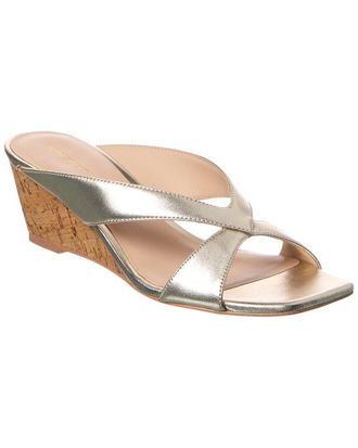 Stuart Weitzman Miami 50 Leather Wedge Sandal