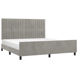 vidaXL Vidaxl - Estructura De Cama Sin Colch&oacute;n Terciopelo Gris Claro 160x200 Cm