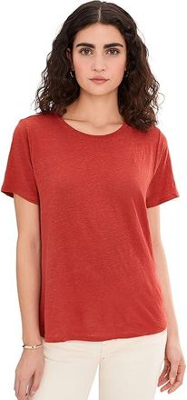 Eileen Fisher Organic Linen Jersey Crew Neck Short Sleeve T-Shirts Womens Clothing Blood Orange : XS