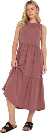 M&Co Petites Petite Tiered Midaxi Dress - Womens Pink