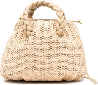 Hereu Bombon interwoven-raffia tote bag - women - Raffia/Calf Leather - OS - Neutrals