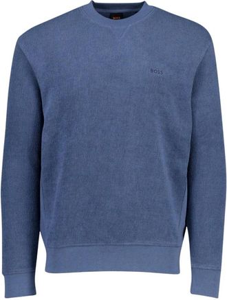 HUGO BOSS Hoodies & sweatvesten, Heren, Blauw, M, Katoen, Sweatshirts