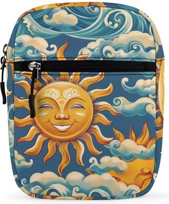 Generic Ocean Sunrise Faces Crossbody Bag Adjustable Satchel Cute Shoulder Bag Lightweight Sling Bags