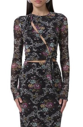 AFRM Chaya Floral Asymmetric Cutout Top in Ornate Floral at Nordstrom Rack, Size X-Large