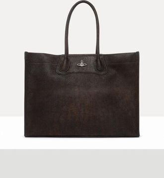 Vivienne Westwood Troy Tote Bag Leather Dark-brown