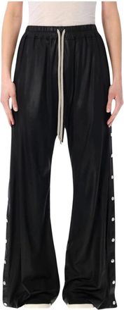 Rick Owens Wide Pusher Pants - Dames - Broeken - Zwart - Maat: XS Zijde