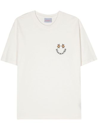 Bluemarble logo-embroidered cotton T-shirt - White