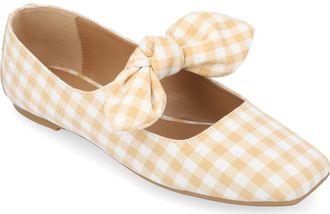 Journee Collection Seraline Ballet Flat in Plaid/Tan at Nordstrom Rack, Size 7.5