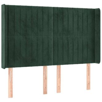 vidaXL Cabecero Con Led De Terciopelo Verde Oscuro 147x16x118/128 Cm Vidaxl