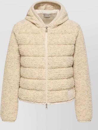 Moncler quilted teddy zip-up jacket