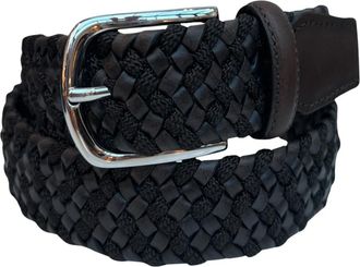 Paolo Vitale Gevlochten Riem - Heren - Riemen - Bruin - 110 CM - Leer - Accessoires