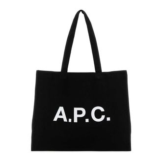 A.P.C. Tote Bags, unisex, Black, Size: ONE SIZE Diane Shopping Bag