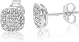 Vir Jewels 1/5 cttw Lab Grown Diamond Square Stud Earrings In.925 Sterling Silver Prong Set